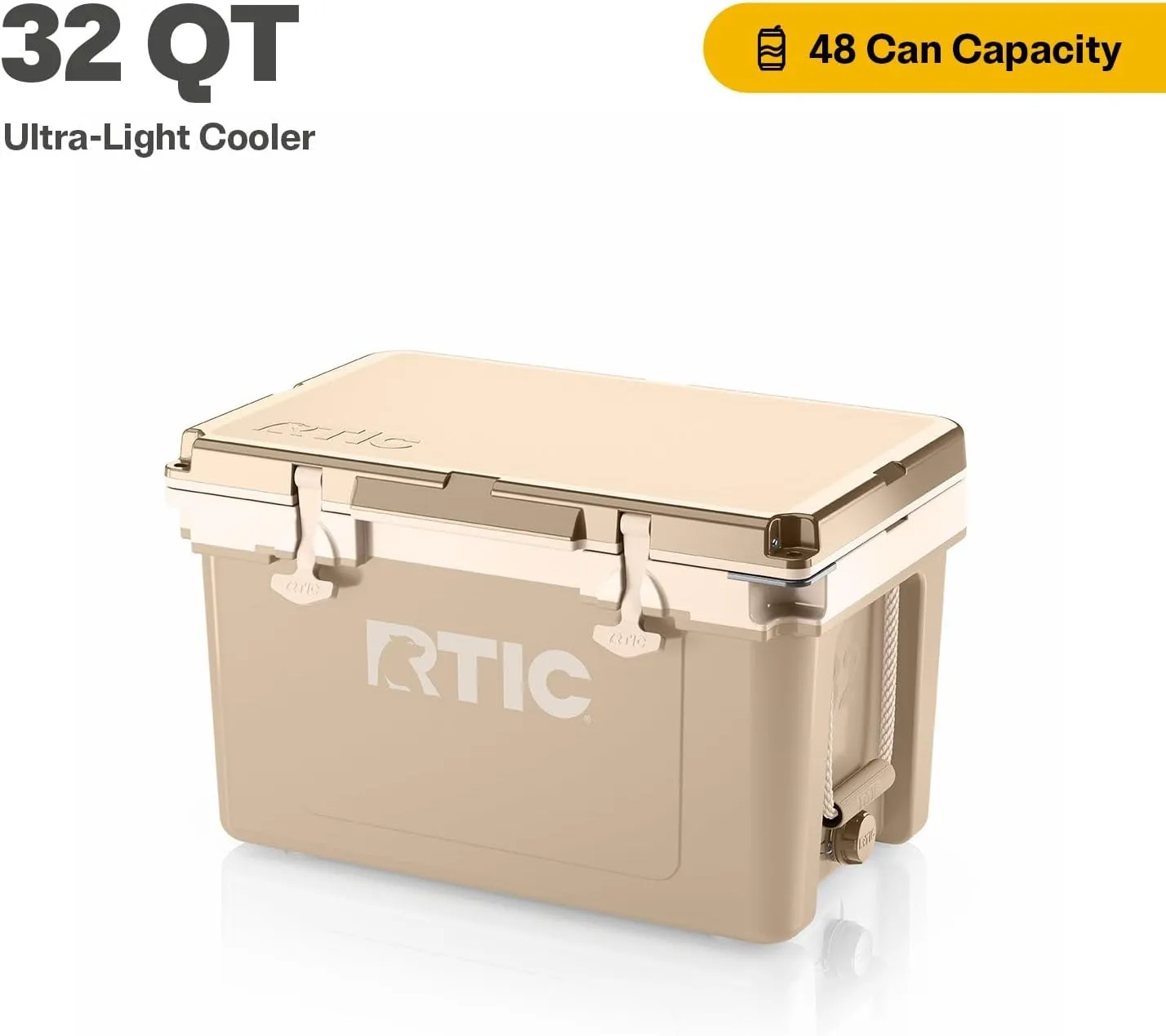 RTIC Ultra-Light 32 Quart Hard Cooler Insulated Portable Ice Chest Box for Drink, Beverage, Beach, Camping, Picnic, Fishing, Boat, Barbecue, 30% Lighter Than Rotomolded Coolers