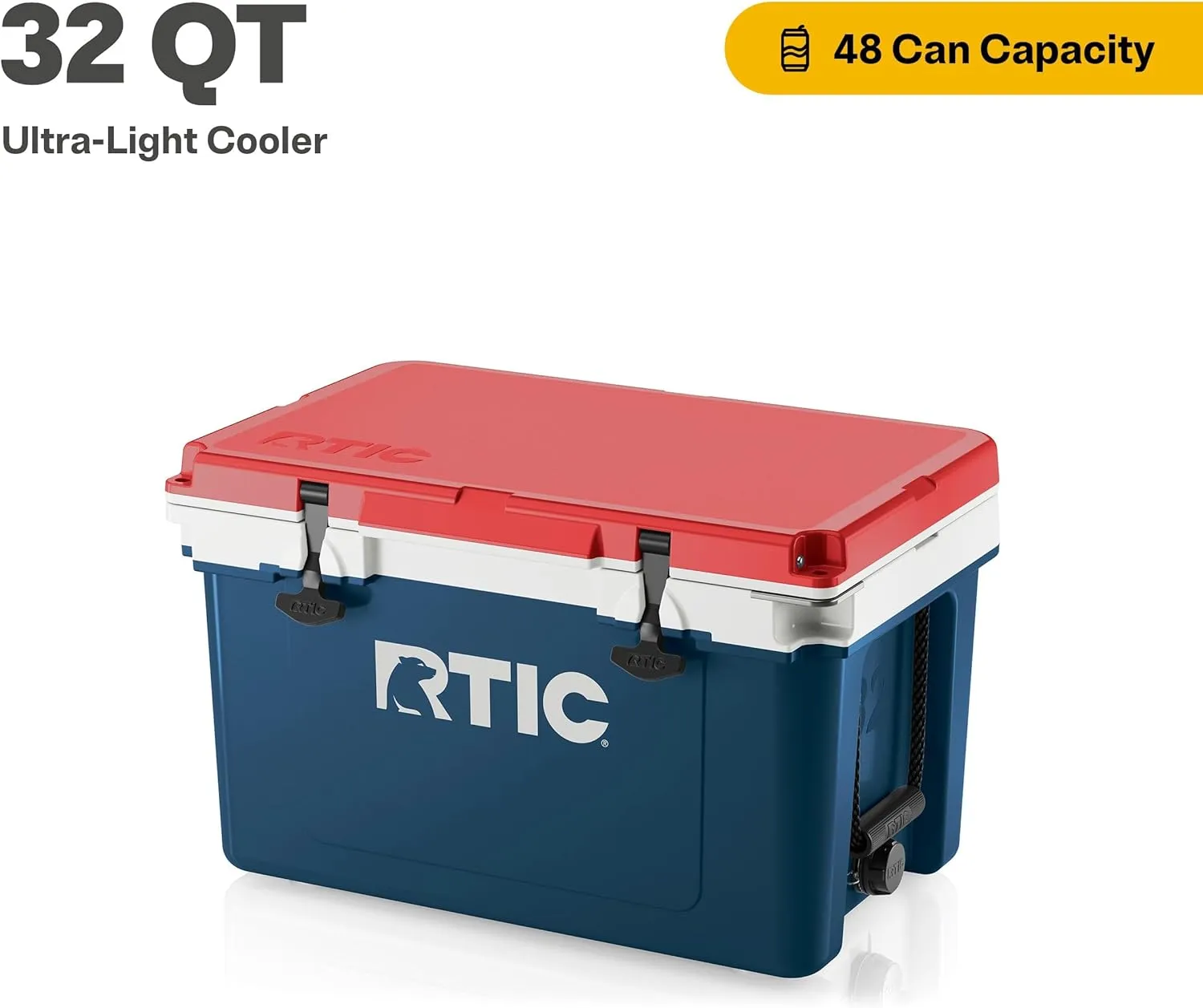 RTIC Ultra-Light 32 Quart Hard Cooler Insulated Portable Ice Chest Box for Drink, Beverage, Beach, Camping, Picnic, Fishing, Boat, Barbecue, 30% Lighter Than Rotomolded Coolers