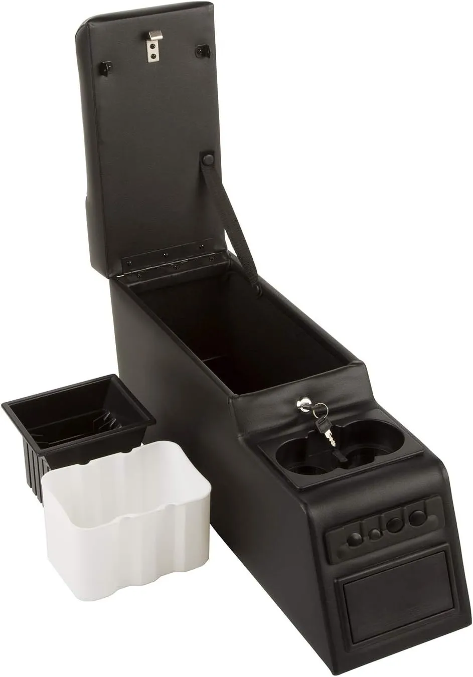 Rugged Ridge Center Console for Jeep CJ/Wrangler YJ | Vinyl, Black | 13102.01 | Fits 1976-1995 Jeep CJ & Wrangler YJ