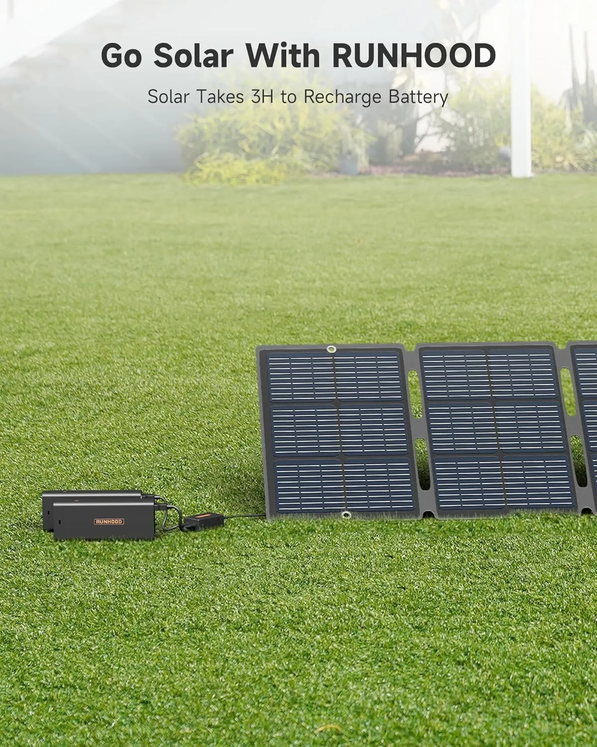 RUNHOOD Solar Generator Rallye 1200 Pro With Carrying Bag&200W Solar Panel, 1296Wh Portable Power Station Swappable&Replaceable Batteries, 3X1200W(Peak 2400W) AC oulets for Outdoors Camping/RVs/CPAP