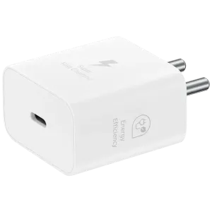 SAMSUNG 25W Type C Fast Charger (Adapter Only, Support PD 3.0 PPS, White)