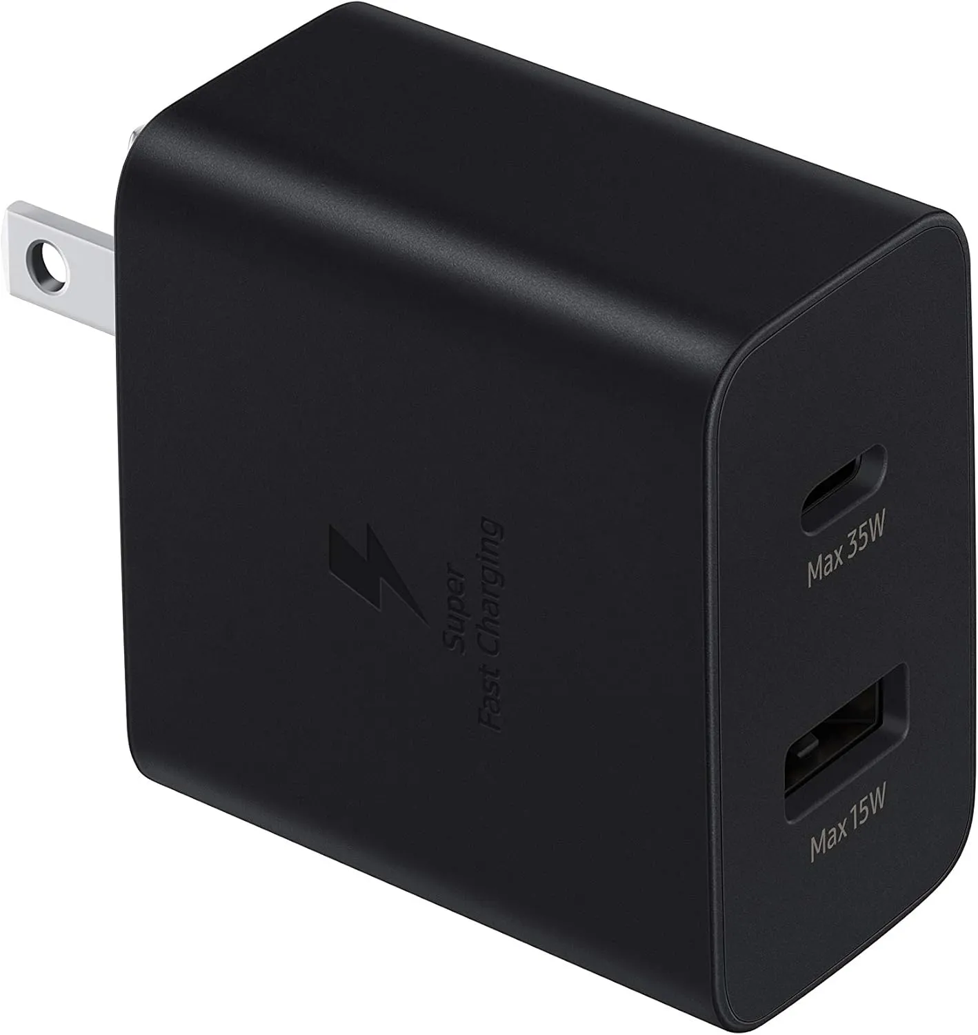 SAMSUNG 35W Dual Port Wall Charger USB C Adapter, Super Fast Charging Block for Galaxy Phones and Devices, Cable Not Included, 2021, US Version, Black
