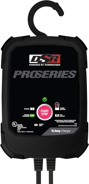 Schumacher Electric DSR ProSeries Handheld 10 Amp 12V Car Battery Charger - Fully Automatic Battery Maintainer   Rapid Charger with Service Mode