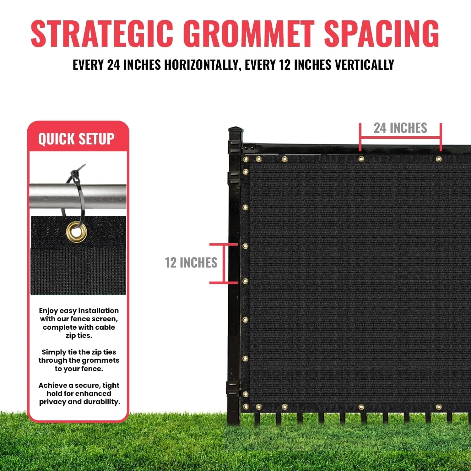 SEALTECH 5-ft H x 100-ft W Black Non-Recycled Polypropylene Chain Link Fence Screen