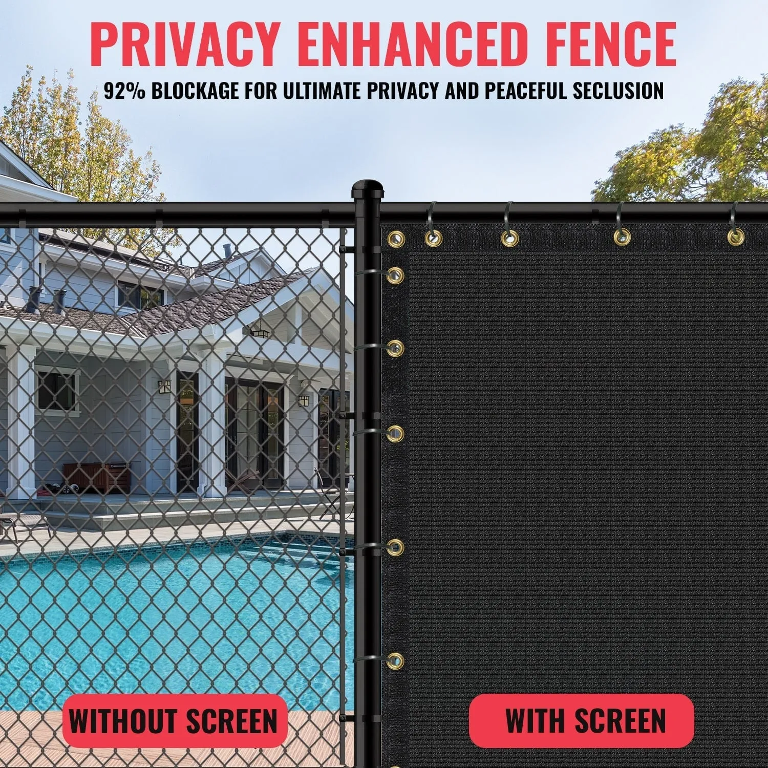 SEALTECH 5-ft H x 100-ft W Black Non-Recycled Polypropylene Chain Link Fence Screen