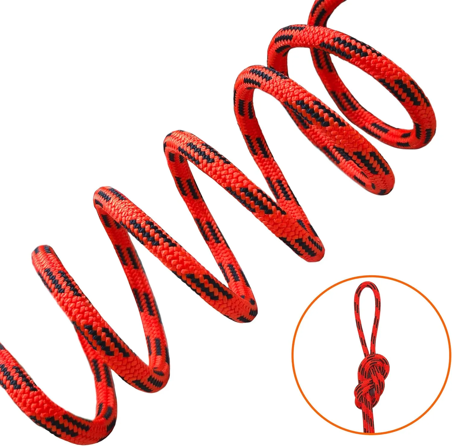 SEAMUS 6mm Prusik Accessory Cord 15M (50ft) Rock Climbing Rope High Tensile Strength Rock Climbing Accessories Cord Double Braid Nylon Cord for Mountain Tree Climbing, Canyoneering,Fire Rescue
