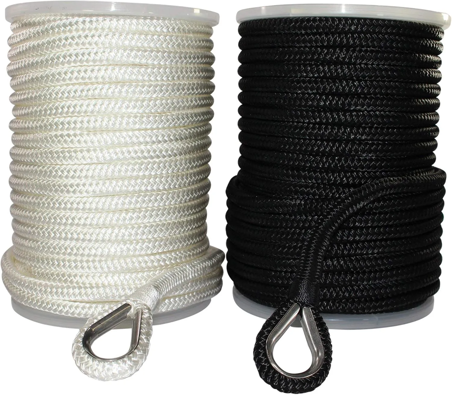 SGT KNOTS Heavy Duty Braided Nylon Cord Rope - Weatherproof Nylon Rope, Multipurpose Utility Cord Line for Outdoor Use, Camping, and Anchoring (1/2" x 150ft, White)