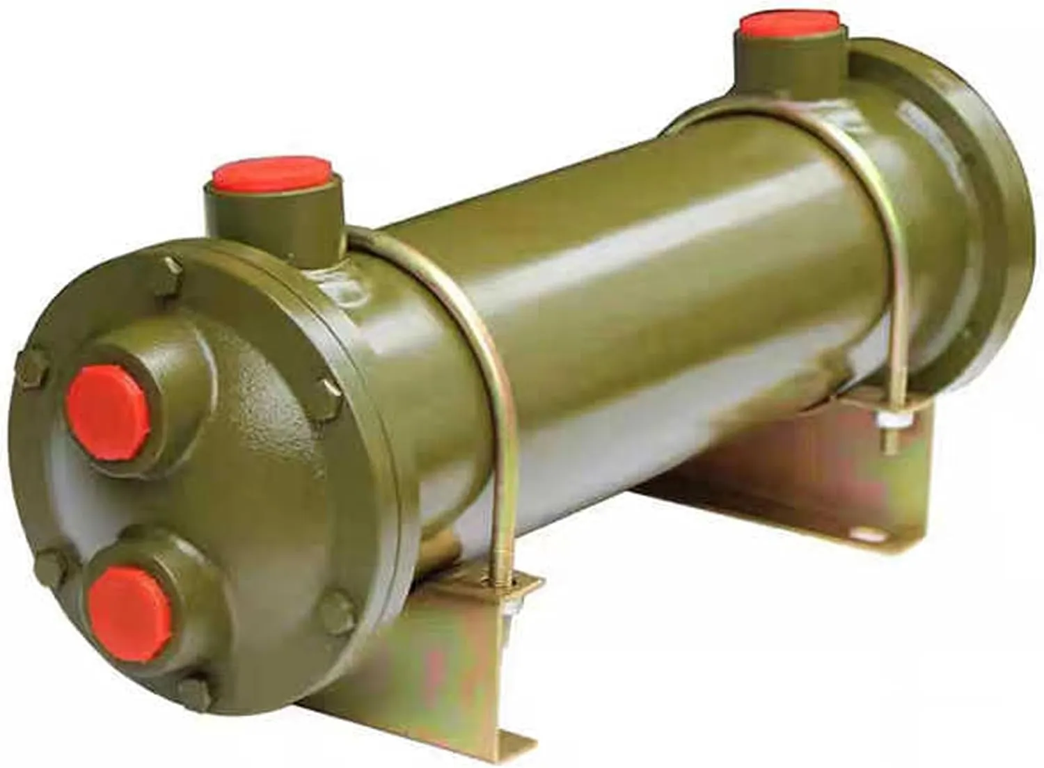 Shell and Tube Oil Cooler Copper Tube Water Cooled Heat Exchanger OR 60 with 3/4" Ports for Industrial Hydraulic Injection Mould Machine (OR-60)