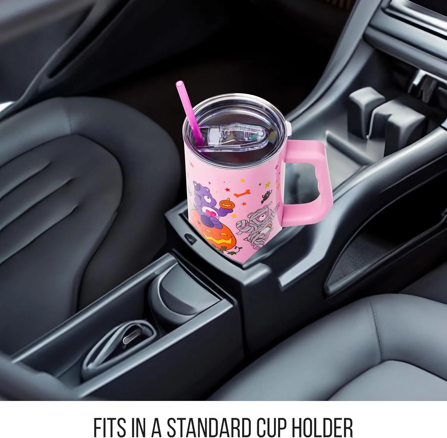 Silver Buffalo Care Bears Tumbler - Harmony, Cheer, Share & Trick-or-Sweet Bears - Stainless Steel, 40 Ounces, Fits Standard Cup Holder