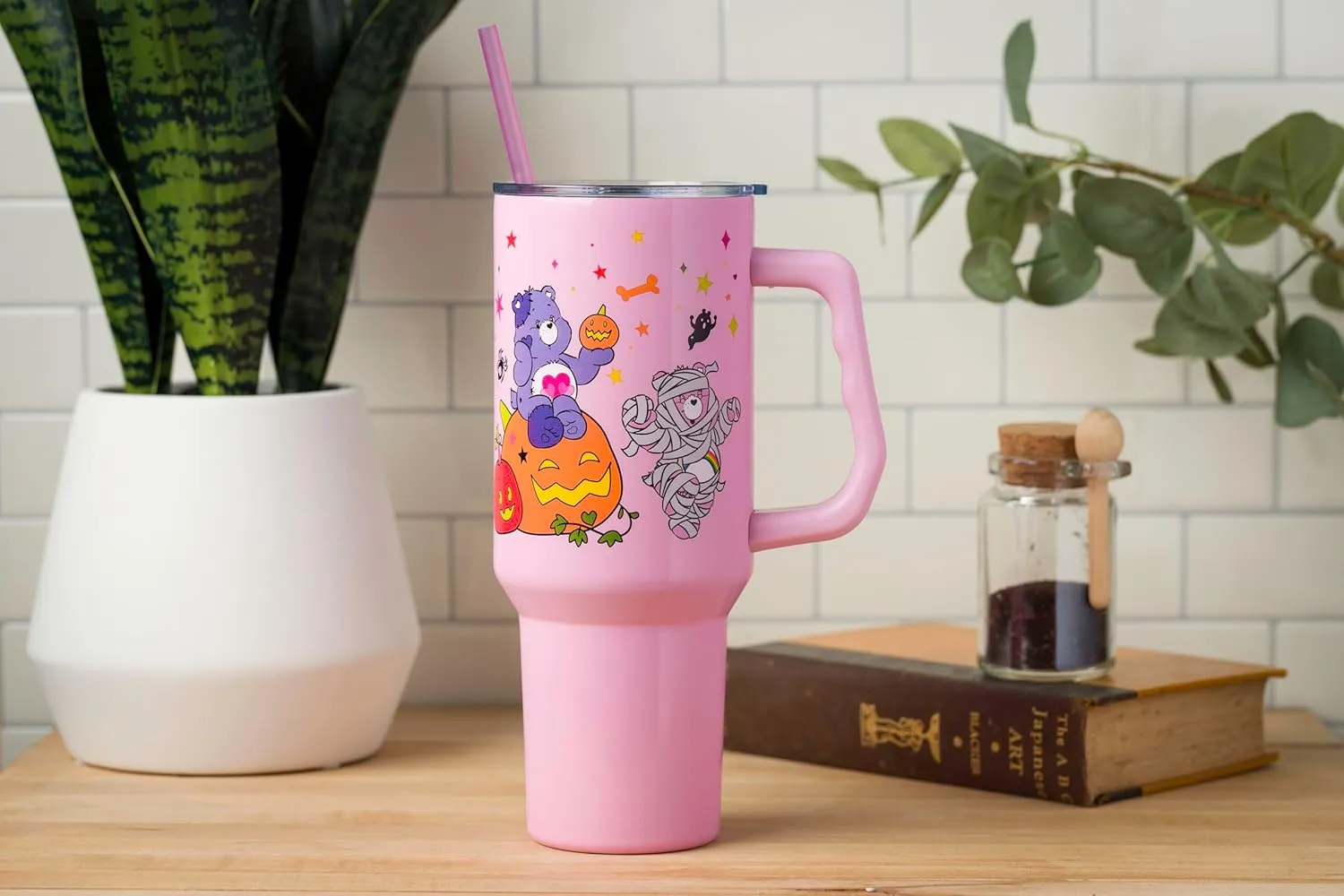 Silver Buffalo Care Bears Tumbler - Harmony, Cheer, Share & Trick-or-Sweet Bears - Stainless Steel, 40 Ounces, Fits Standard Cup Holder