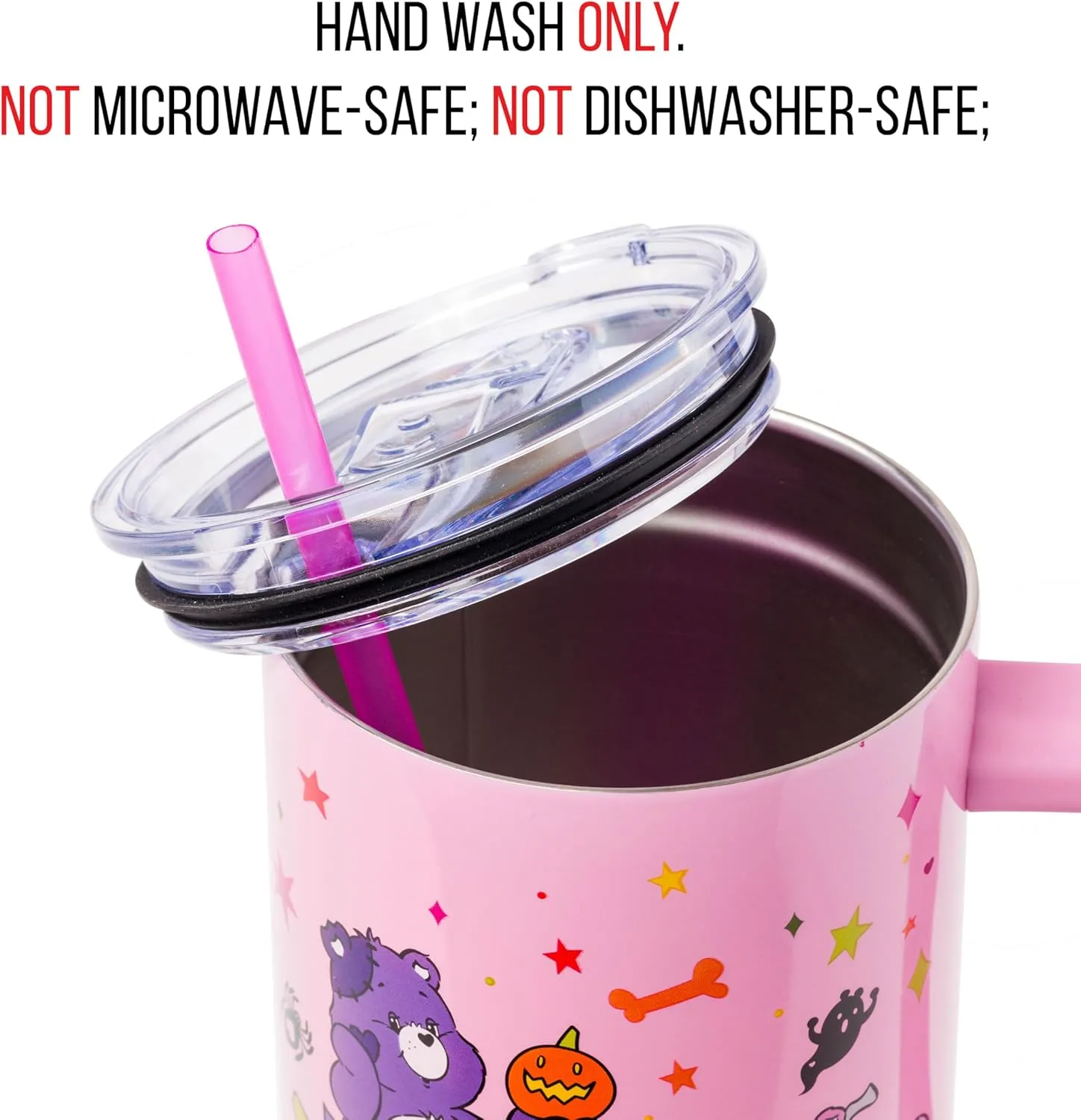 Silver Buffalo Care Bears Tumbler - Harmony, Cheer, Share & Trick-or-Sweet Bears - Stainless Steel, 40 Ounces, Fits Standard Cup Holder