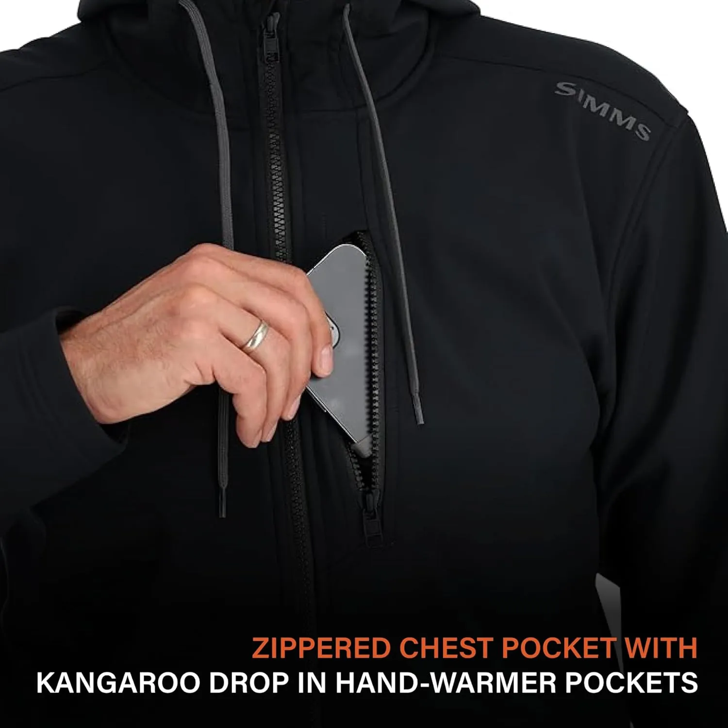 Simms Rogue Fleece Hoody, Water Resistant Sweatshirt