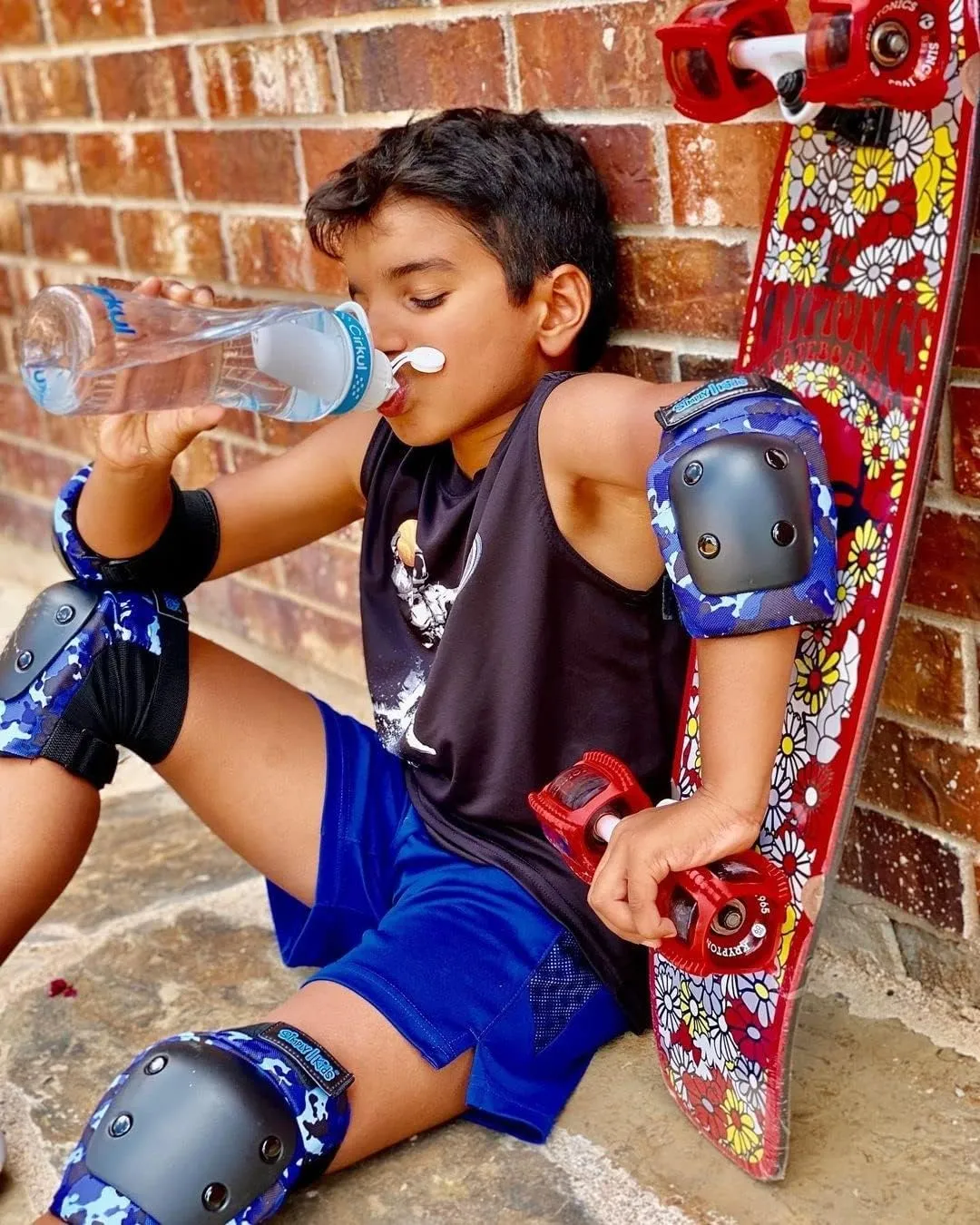 Simply Kids Knee and Elbow Pads with Wrist Guards, HardSoft Pad Tech. - CPSIA Certified Protective Gear Set - Inline Roller Skate Skateboard Bike Knee Pads for Kids Child Girls Boys Toddler Youth
