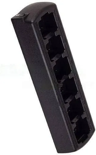 Six Bay Rapid Desk Charger for Simoco PABATH Rechargeable Two Way Radio (Slim Design)