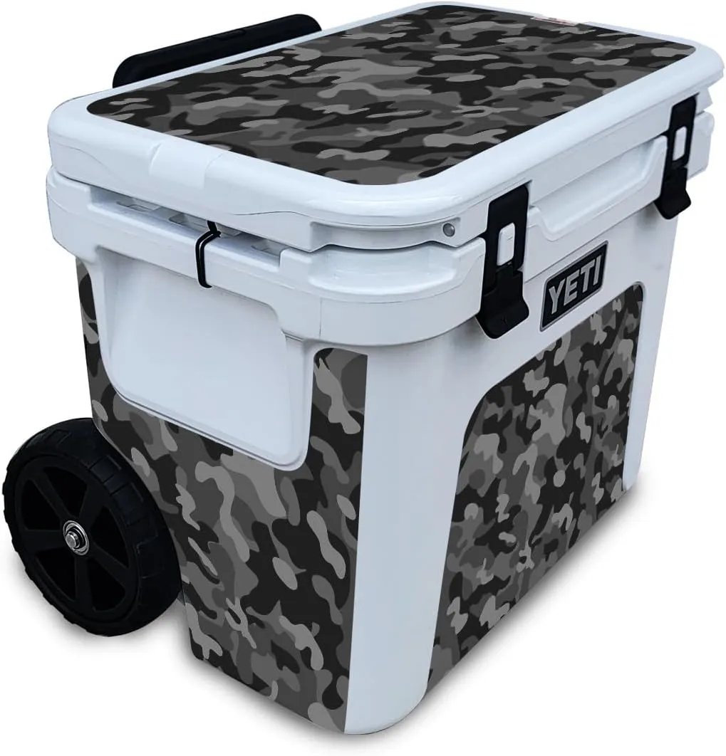Skin Compatible with Yeti Roadie 32 Wheeled Cooler - Black Camo - Premium 3M Vinyl Protective Wrap Decal Cover - Easy to Apply | Crafted in The USA by MightySkins