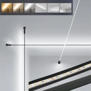 Skyline Steel Strip Light Linear Wall Lamp Strip Family Decoration Steel Bar Villa Aisle Bar DIY Length LED Light Cutting Slim Sconce for Wall Ceiling Floor Lighting,4000K Black 118Inch