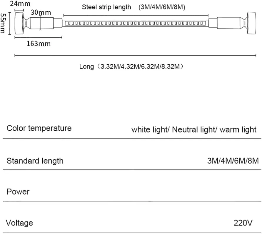 Skyline Steel Strip Light Linear Wall Lamp Strip Family Decoration Steel Bar Villa Aisle Bar DIY Length LED Light Cutting Slim Sconce for Wall Ceiling Floor Lighting,4000K Black 118Inch