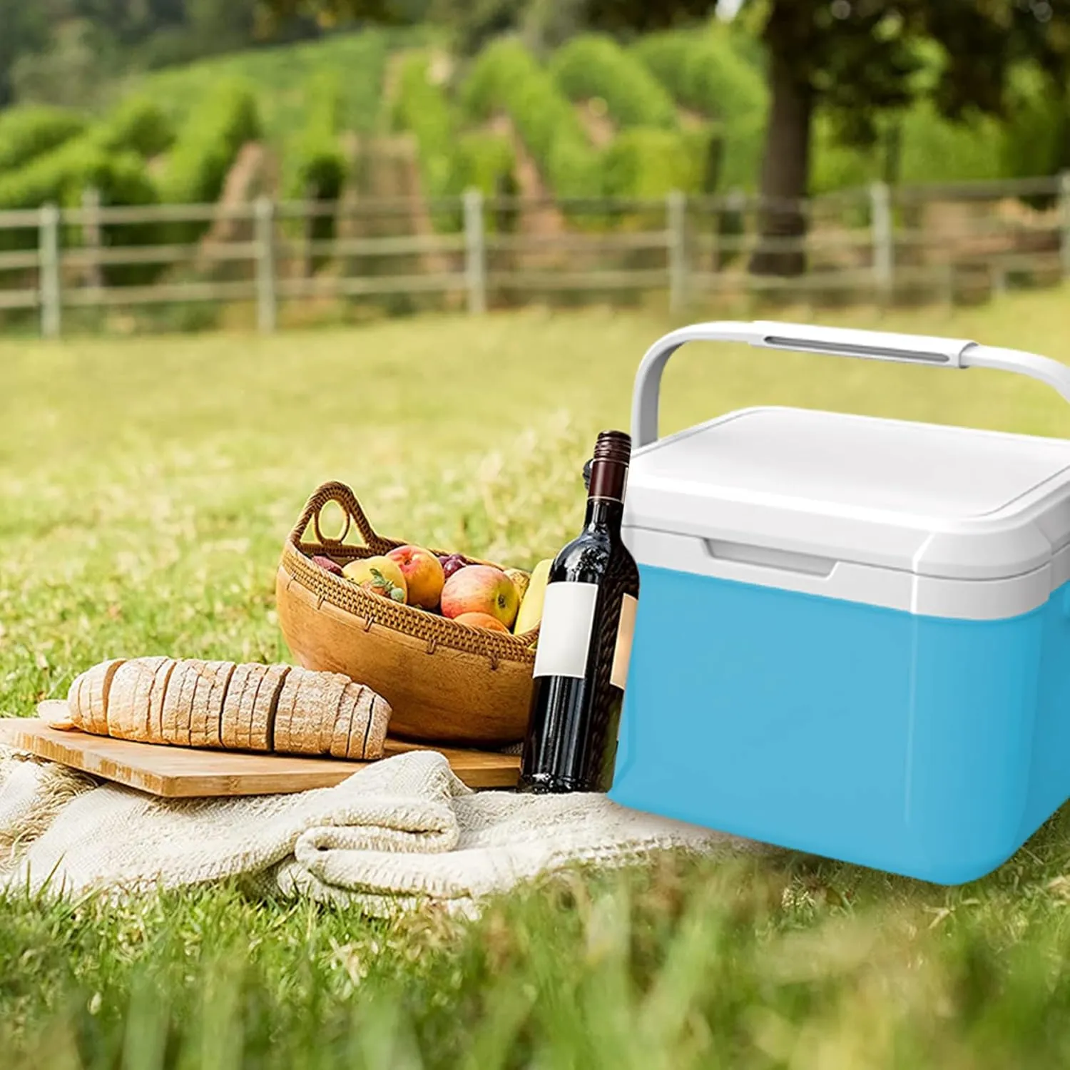Small Cooler, Camping Cooler 5L PU Small 76H Coooling ＆ 12H Warm Insulated Hard Lunch Box for Picnic, Beach, Grill
