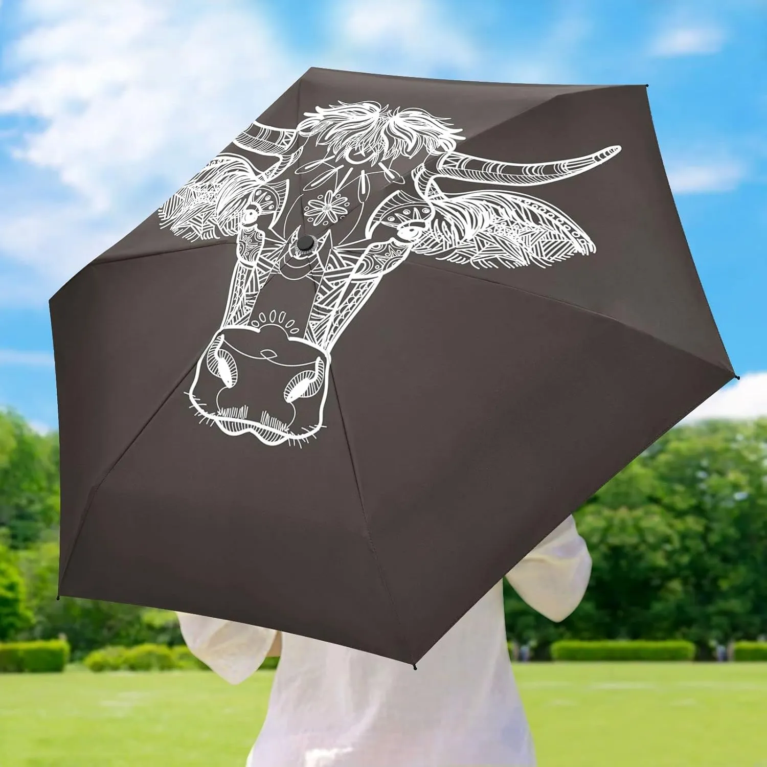 Small Mini Anti-UV Compact Travel Umbrella, 5 Folding Ultra-Light Umbrella, 6 Ribs Pocket Windproof Foldable Vinyl Parasol
