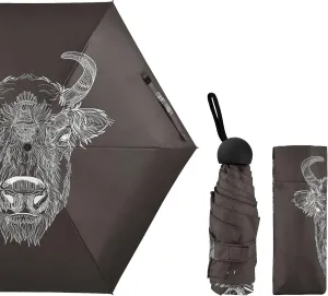 Small Mini Anti-UV Compact Travel Umbrella, 5 Folding Ultra-Light Umbrella, 6 Ribs Pocket Windproof Foldable Vinyl Parasol