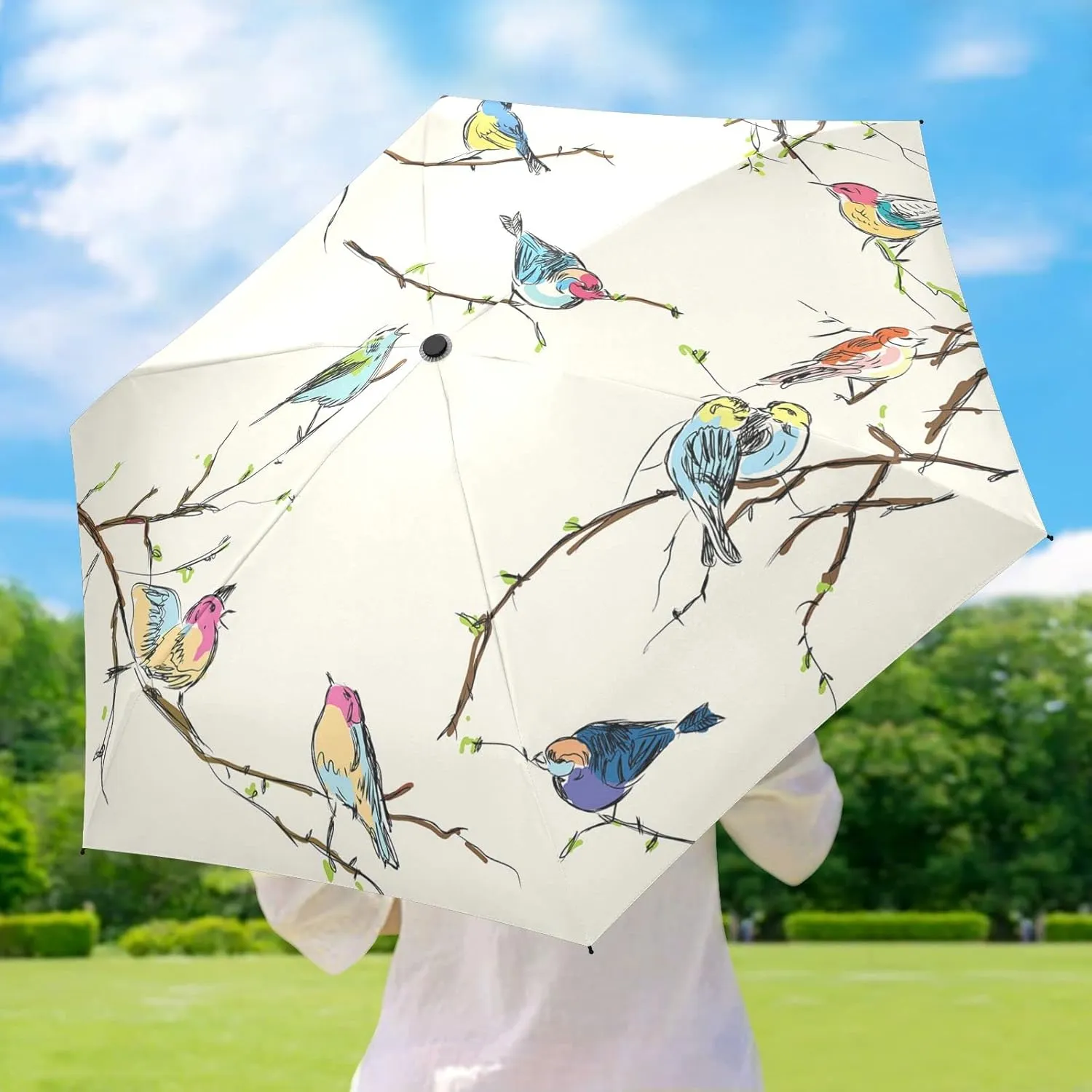 Small Mini Anti-UV Compact Travel Umbrella, 5 Folding Ultra-Light Umbrella, 6 Ribs Pocket Windproof Foldable Vinyl Parasol