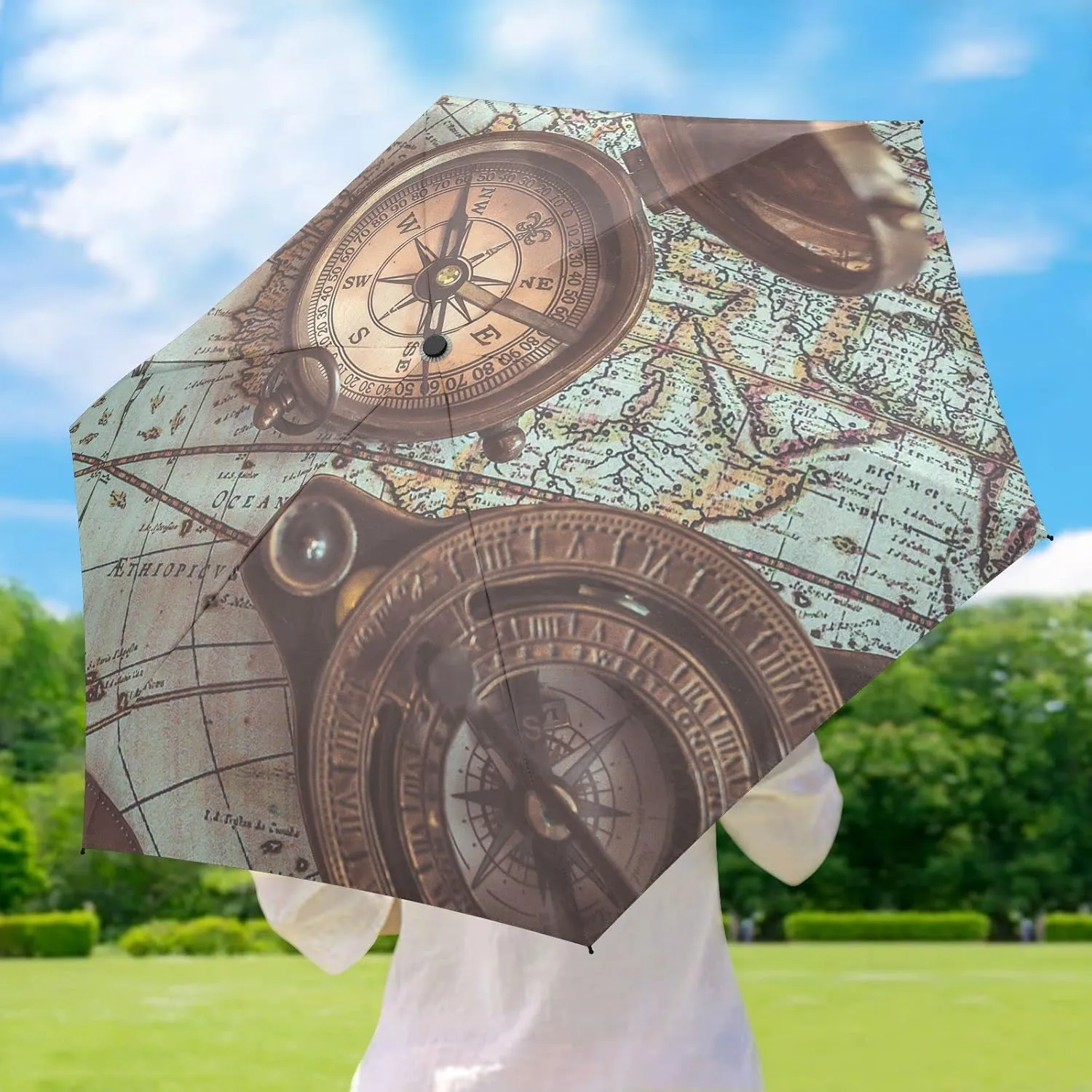 Small Mini Anti-UV Compact Travel Umbrella, 5 Folding Ultra-Light Umbrella, 6 Ribs Pocket Windproof Foldable Vinyl Parasol