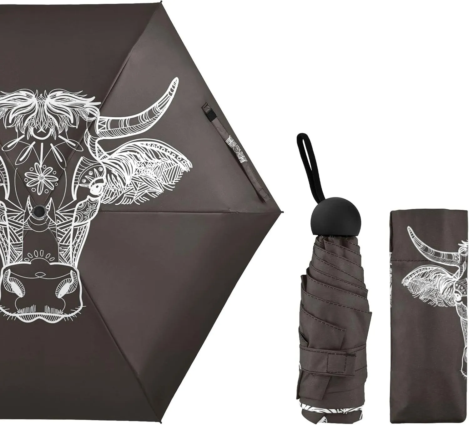 Small Mini Anti-UV Compact Travel Umbrella, 5 Folding Ultra-Light Umbrella, 6 Ribs Pocket Windproof Foldable Vinyl Parasol