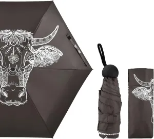 Small Mini Anti-UV Compact Travel Umbrella, 5 Folding Ultra-Light Umbrella, 6 Ribs Pocket Windproof Foldable Vinyl Parasol