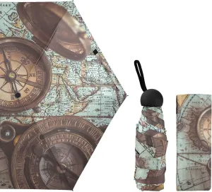 Small Mini Anti-UV Compact Travel Umbrella, 5 Folding Ultra-Light Umbrella, 6 Ribs Pocket Windproof Foldable Vinyl Parasol
