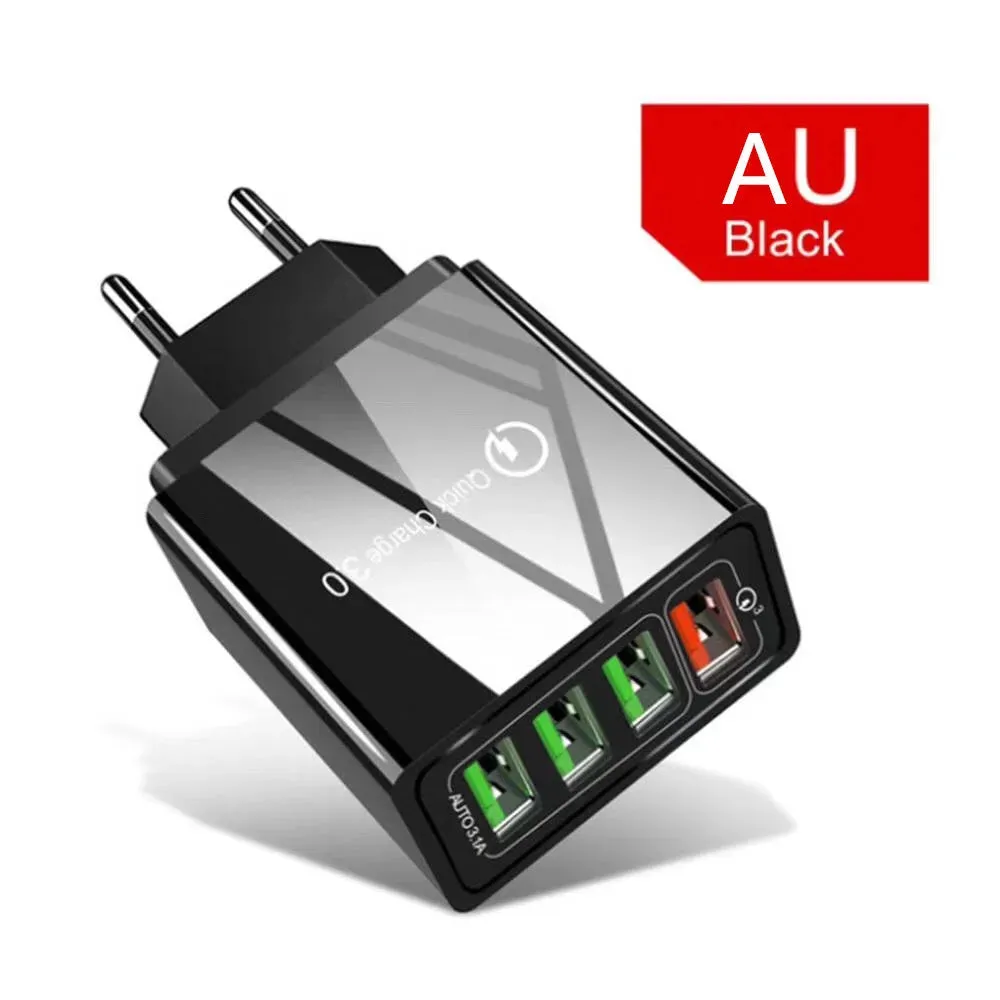 Smart 4 ports USB fast Charger US European British Standard