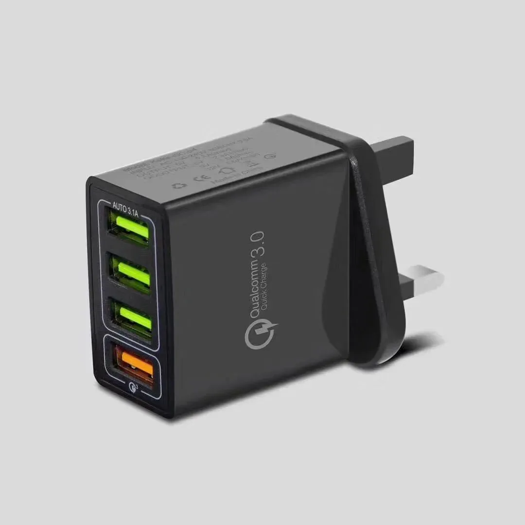 Smart 4 ports USB fast Charger US European British Standard