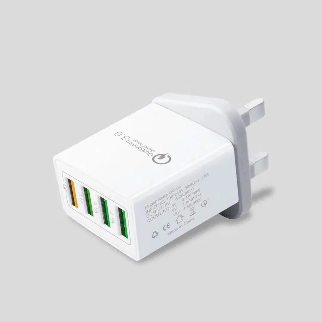 Smart 4 ports USB fast Charger US European British Standard