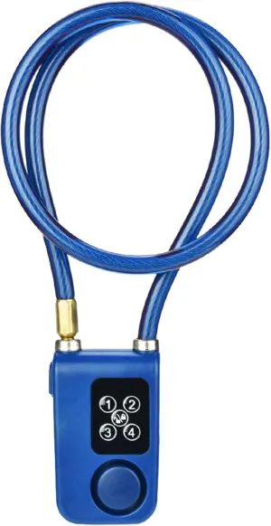 Smart Alarm Lock, Anti Theft Chain Lock for Bike Gate Blue, AAA Battery Powerd, IP44 Waterproof, Suitable for Home Garage Office Factory