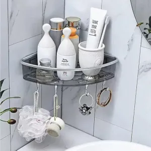 Smart Life Skincare Organizer For Bathroom Sink Countertop, Adhesive Bathroom Shelf, No Drilling Shower Caddy, Bathroom Organizer for Cosmetics Storage, Makeup Organiser, Toothbrush Holder & Towel Bar