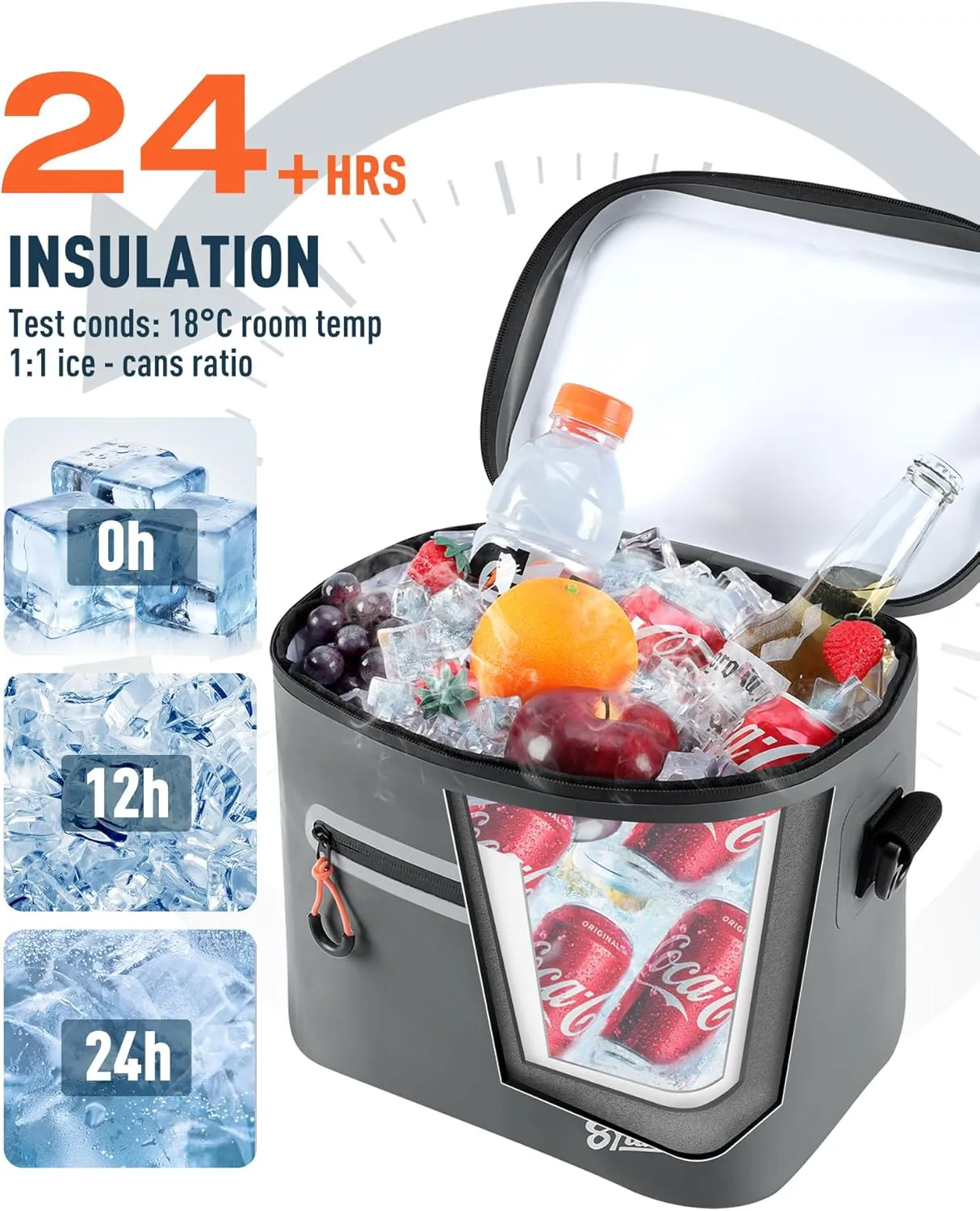 Soft-Sided Cooler Bag, 7/16/30 Can Portable Ice Chest Box, Waterproof, Leak-Proof, Insulated Cooler for Lunch, Beach, Drink, Beverage, Travel, Camping, Picnic