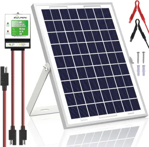 SOLPERK 10W Solar Panel，12V Solar Panel Charger Kit 8A Controller，Suitable for Automotive, Motorcycle, Boat, ATV, Marine, RV, Trailer, Powersports, Snowmobile etc. Various 12V Batteries. (10W Solar)