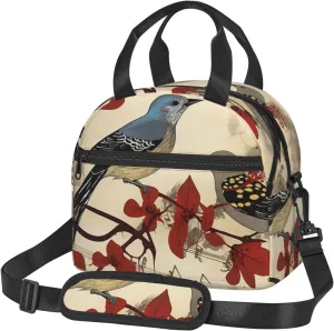 Songbirds Lunch Bag With Adjustable Shoulder Strap Reusable Insulated Lunch Box Leakproof Waterproof Cooler Tote Bag For Work Office Picnic