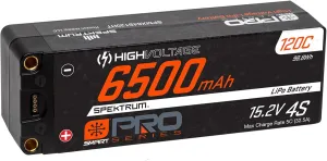 Spektrum 15.2V 6500mAh 4S 120C Smart Pro Race Hardcase HV-LiPo Battery: Tubes, 5mm, SPMX64S120HT