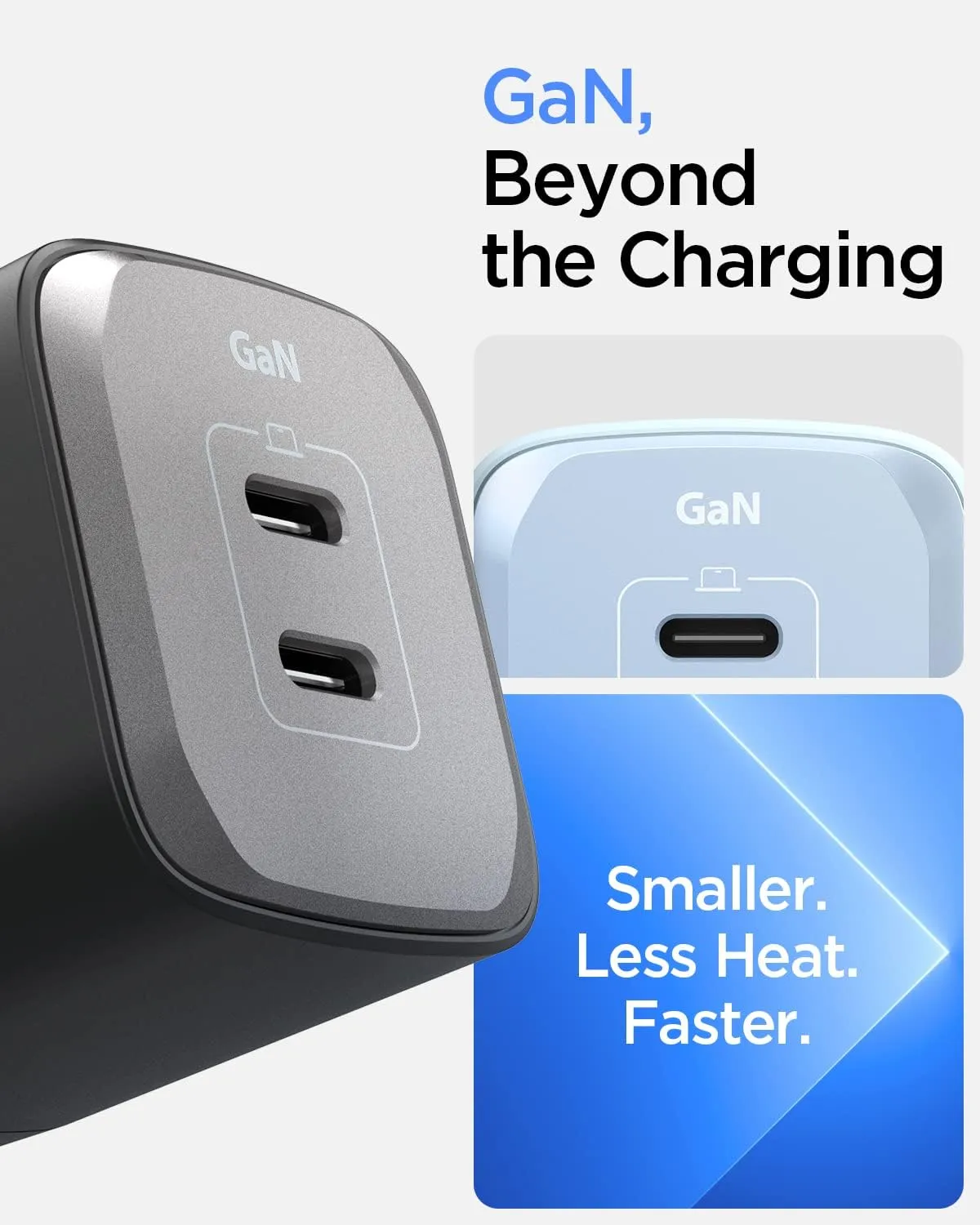 Spigen GaN III 452 45W 2 Ports Compact Foldable Dual USB C Wall Charger PD PPS Fast Charging Block Adapter for iPhone 16 Plus Pro Max 15 14 13 iPad Air Pro Samsung Galaxy S25 S24 Z Flip Fold 6 Pixel