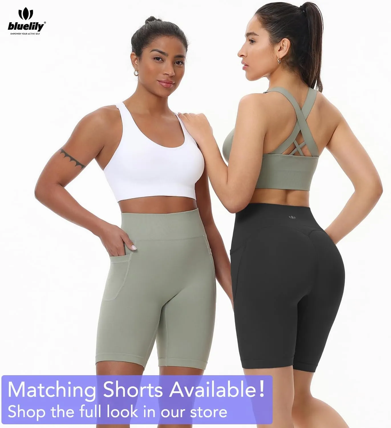 Sports Bras for Women High Impact Cross Back Strappy Bras Cropped Padded Seamless Workout Yoga Bras Set