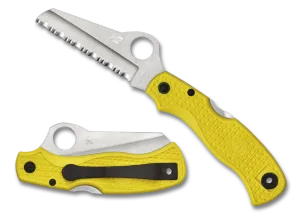Spyderco Saver Salt SpyderEdge Yellow FRN H-2 Rustproof Folding Knife C118SYL