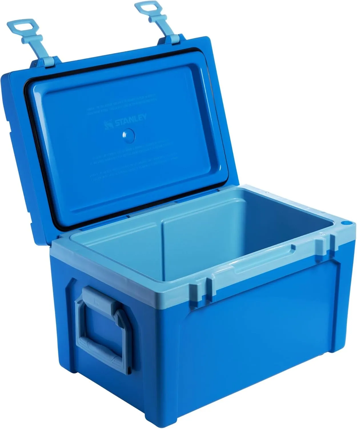 Stanley Adventure Outdoor Cooler 50 qt | Heavy Duty Outdoor Camping Cooler with Easy Carry Side Handles | 6 Days Cooling Ice Chest for 82 Cans | Flat Top Doubles as Seat | BPA-Free | Azure