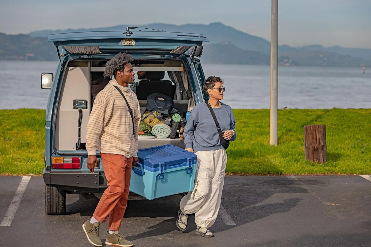 Stanley Adventure Outdoor Cooler 50 qt | Heavy Duty Outdoor Camping Cooler with Easy Carry Side Handles | 6 Days Cooling Ice Chest for 82 Cans | Flat Top Doubles as Seat | BPA-Free | Azure