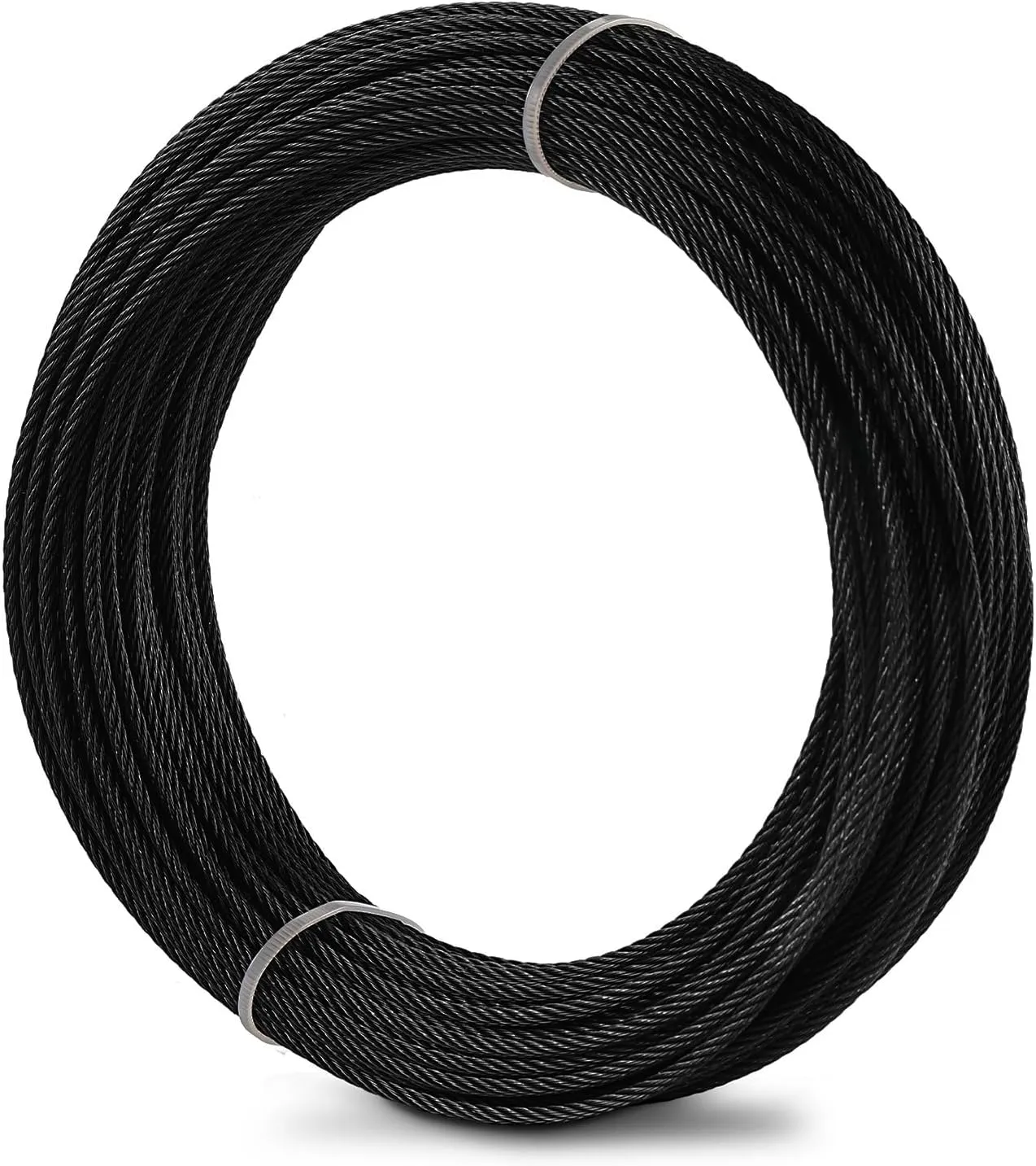 Steel DN Mate 100ft Black Wire Rope, 1/8" Stainless Steel Cable for Deck Cable Railing System, 7x7 Strands Construction, T316L Marine Grade Stainless Steel Wire Rust-Free