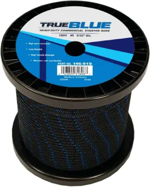 Stens 146-919 Starter Rope 5/32" Diameter, 100' Length, 5 Size - Stretch Rope for Leaf Engine and Weed Wacker, Pull Behind Tiller, Weed Cutter, Drag Harrow, and Pull Cord Rope - Black Rope