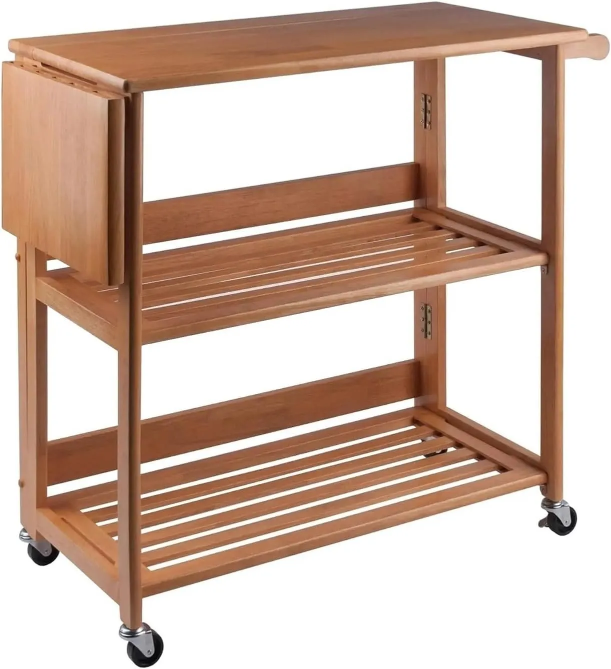 Storage Shelf Kitchen Cart,Including Sturdy Countertop,Knife Holder,Tissue Holder,And2 Open Shelves with Lockable Casters,Kitchen Storage Rack Storage Rack Floor-Standing