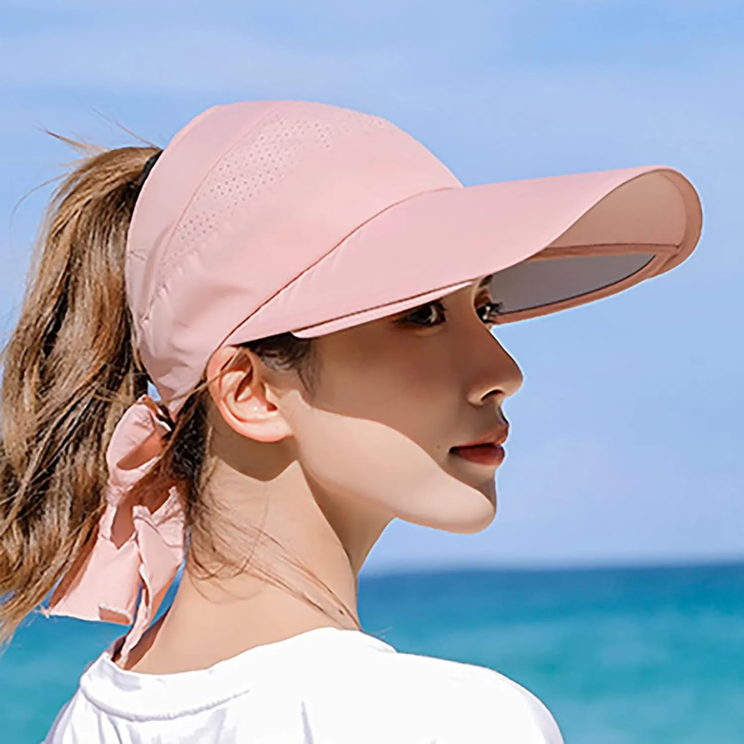 Sun Hats for Women Wide Brim Visors Caps Floppy Beach Shell Packable for Hiking Golf Tennis Outdoors
