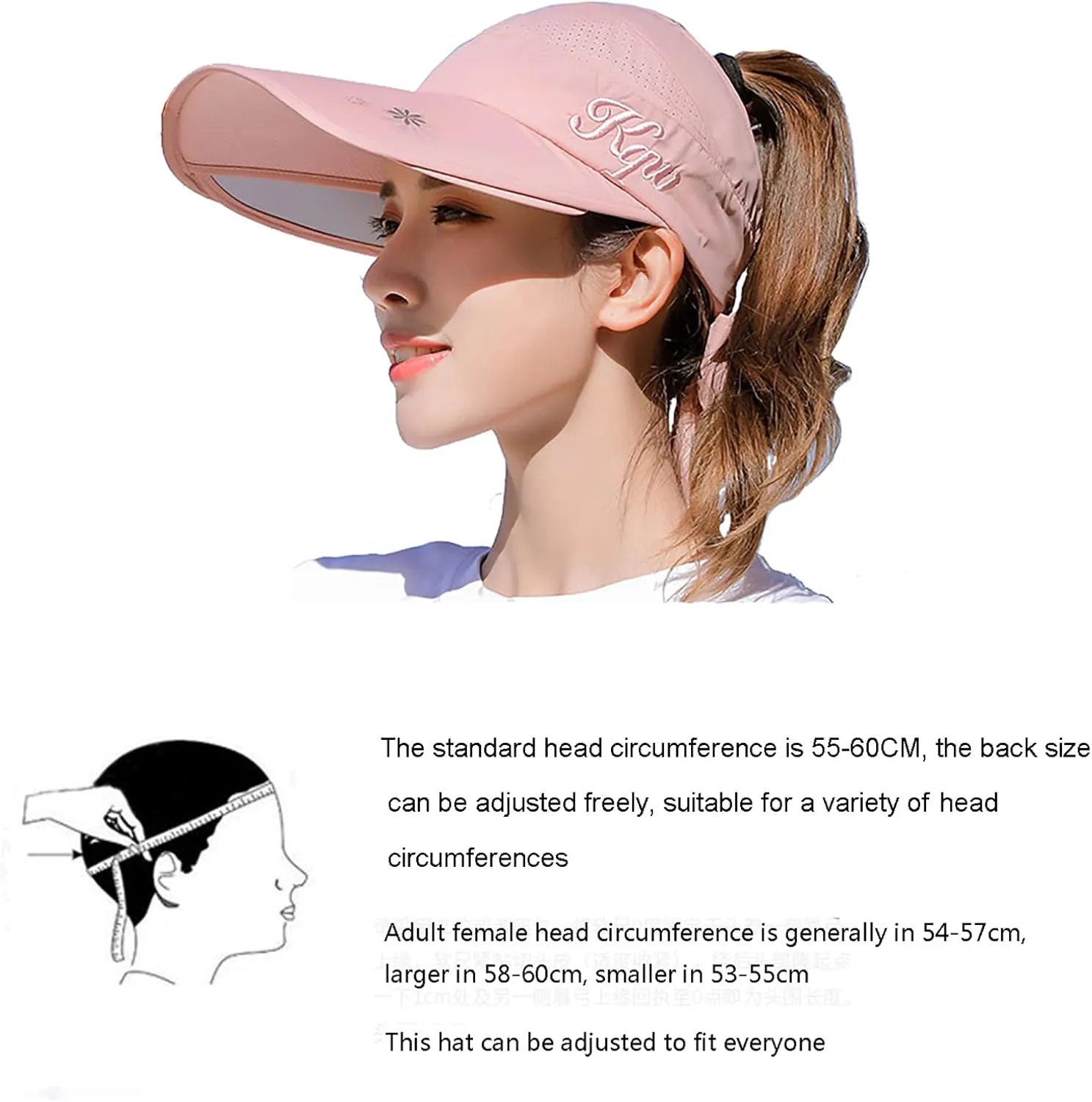 Sun Hats for Women Wide Brim Visors Caps Floppy Beach Shell Packable for Hiking Golf Tennis Outdoors