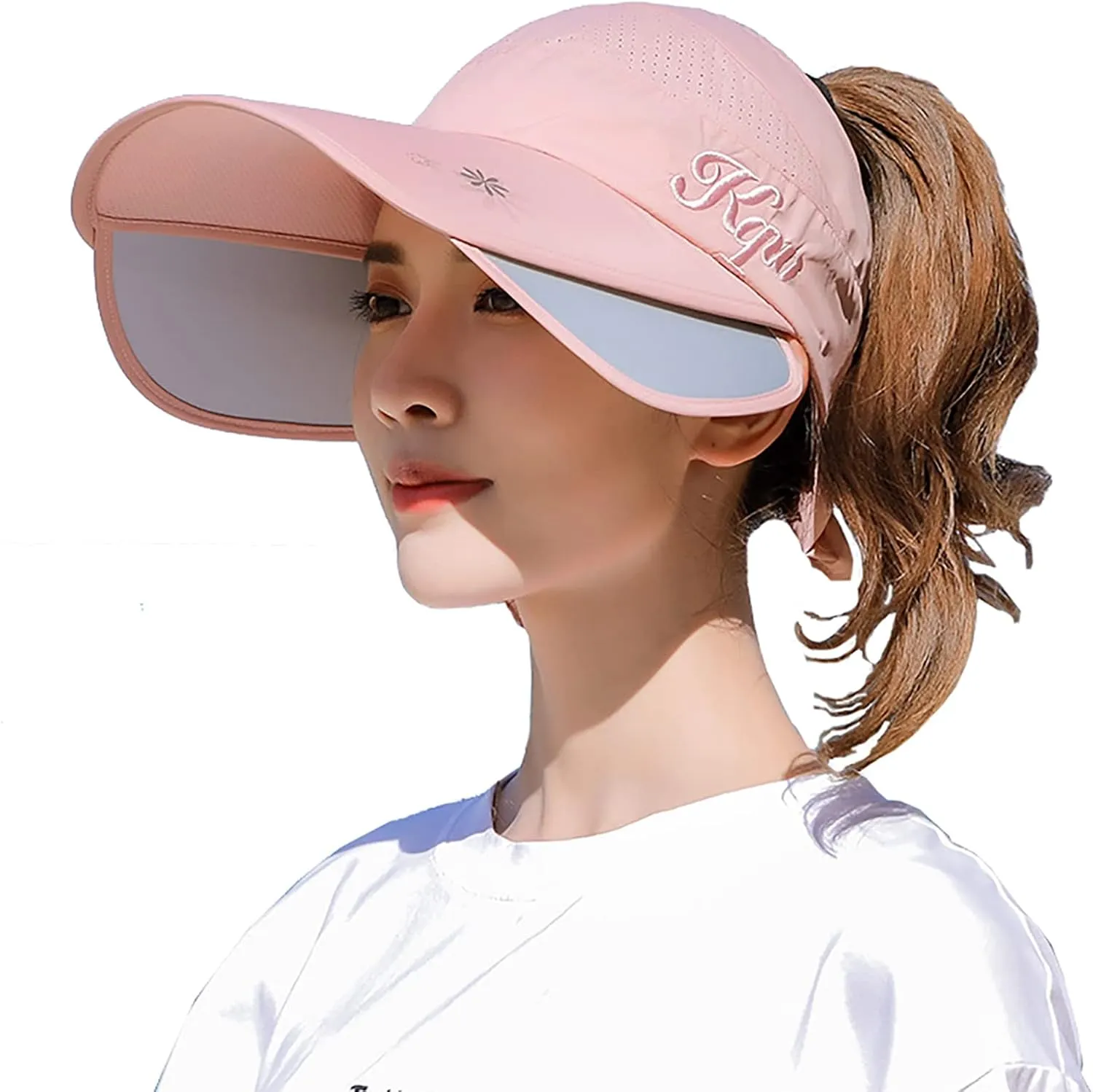 Sun Hats for Women Wide Brim Visors Caps Floppy Beach Shell Packable for Hiking Golf Tennis Outdoors