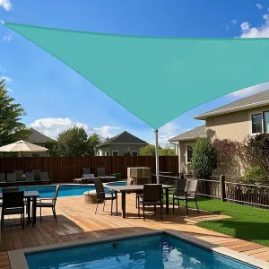Sun Shade Sails Triangle 8' x 8' x 11.3' UV Block Sunshade Canopy Fabric for Patio Pergola Pool Garden Backyard Outdoor Activities, Turquoise